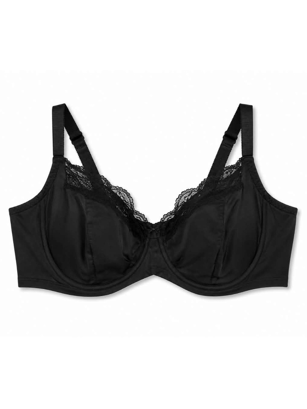 Deesse Lingerie Black Lace Trimmed Underwire Bra 38DD